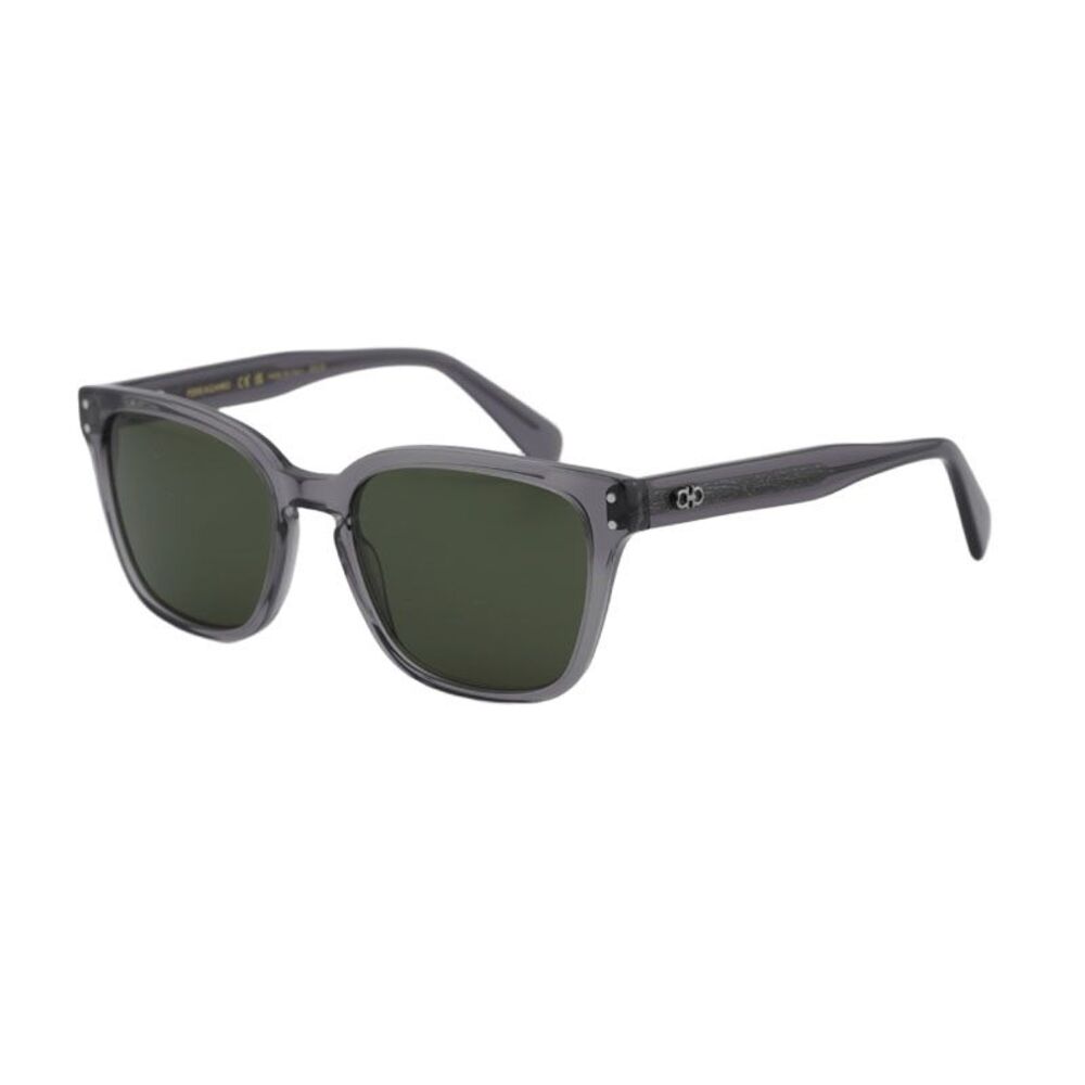 Salvatore Ferragamo Sunglasses Square Full Rim, Transparent Grey Frame and Grey